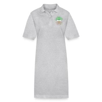 Sauvez les amoureux de l’environnement de la forêt - Robe polo bio PAIGER Stanley/Stella Femme - gris chiné - Devant