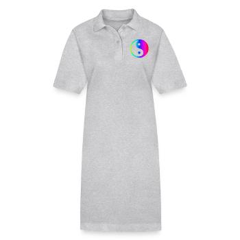 Regenbogen Ying Yang - Stanley/Stella Frauen Bio-Polokleid PAIGER - Grau meliert - Vorne