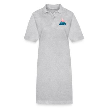 Gebirge Berge Schneebedeckt im Dreieck - Stanley/Stella Frauen Bio-Polokleid PAIGER - Grau meliert - Vorne
