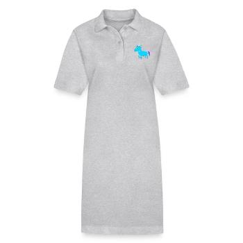 Einhorn Unicorn Himmelblau Geschenk Idee Schweif - Stanley/Stella Frauen Bio-Polokleid PAIGER - Grau meliert - Vorne