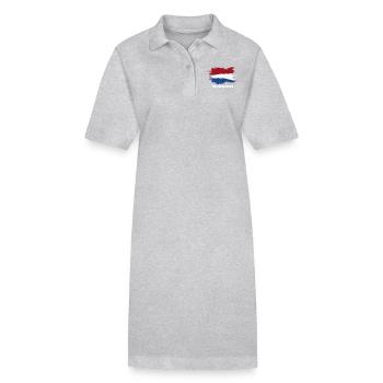 Niederlande Holland Fahne Flagge - Stanley/Stella Frauen Bio-Polokleid PAIGER - Grau meliert - Vorne