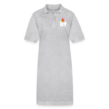 allumé blanc - Robe polo bio PAIGER Stanley/Stella Femme - gris chiné - Devant
