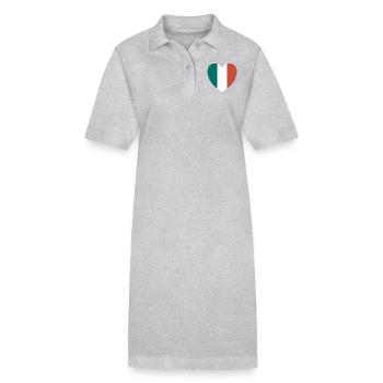 Italien Herz Liebe Land Heimat - Stanley/Stella Frauen Bio-Polokleid PAIGER - Grau meliert - Vorne
