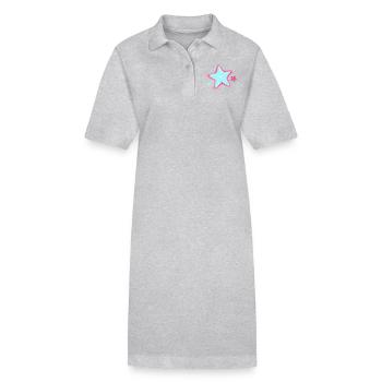 mer étoiles cadeau mer poissons animaux plage vacances - Robe polo bio PAIGER Stanley/Stella Femme - gris chiné - Devant