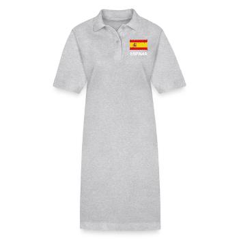 España Vintage - Stanley/Stella Frauen Bio-Polokleid PAIGER - Grau meliert - Vorne