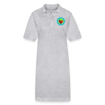 Fraise et coeurs - Robe polo bio PAIGER Stanley/Stella Femme - gris chiné - Devant