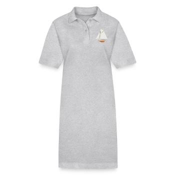 Segelboot - Stanley/Stella Frauen Bio-Polokleid PAIGER - Grau meliert - Vorne