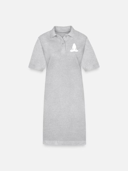 YOGA Frau Lotussitz - Stanley/Stella Frauen Bio-Polokleid PAIGER - Grau meliert
