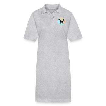 dinosaure - Robe polo bio PAIGER Stanley/Stella Femme - gris chiné - Devant