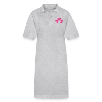 guns pink - Stanley/Stella Frauen Bio-Polokleid PAIGER - Grau meliert - Vorne