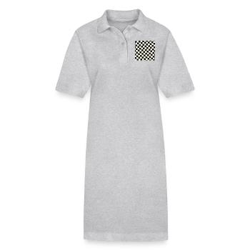 Masque en damier | Protège-dents - Robe polo bio PAIGER Stanley/Stella Femme - gris chiné - Devant