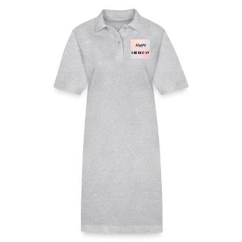 BIRTHDAY,HAPPY BIRTHDAY,HAPPY BIRTHDAY - Stanley/Stella PAIGER Organic Women’s Polo Dress - heather grey - Front