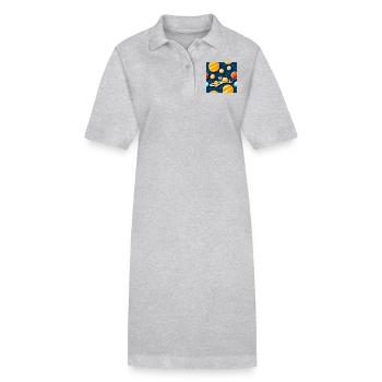 Verrücktes Sonnensystem-Muster - Stanley/Stella Frauen Bio-Polokleid PAIGER - Grau meliert - Vorne