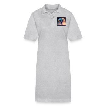Happy Halloween niedlich Alien gruselig lustig gruselig - Stanley/Stella Frauen Bio-Polokleid PAIGER - Grau meliert - Vorne