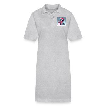 Christmas T-Rex - Stanley/Stella PAIGER Organic Women’s Polo Dress - heather grey - Front