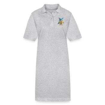 Oiseau jaune mignon - Robe polo bio PAIGER Stanley/Stella Femme - gris chiné - Devant
