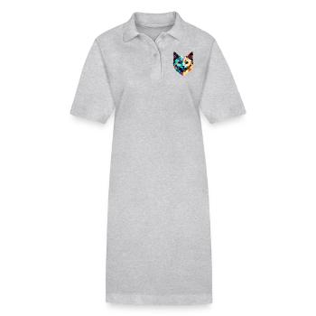 Siamkatze Katze Katzenbesitzer Hauskatze Kätzchen - Stanley/Stella Frauen Bio-Polokleid PAIGER - Grau meliert - Vorne