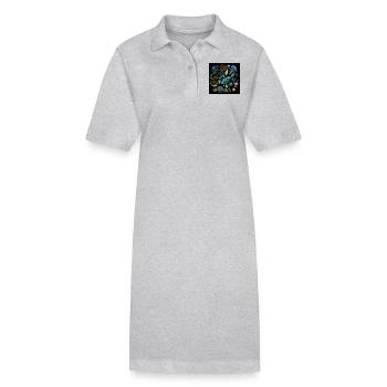 Korallenmärchen in der Dunkelheit - Stanley/Stella Frauen Bio-Polokleid PAIGER - Grau meliert - Vorne