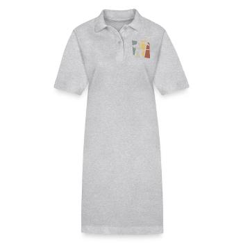 Vintage Retro Gleitschirmfliegen - Stanley/Stella Frauen Bio-Polokleid PAIGER - Grau meliert - Vorne