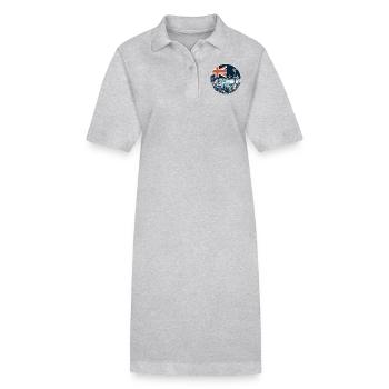 New Zealand Aotearoa Kiwi 19 - Stanley/Stella PAIGER Organic Women’s Polo Dress - heather grey - Front