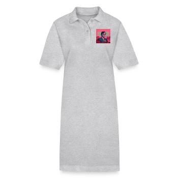 Homme politique italien vaporwave « pippuzzo » - Robe polo bio PAIGER Stanley/Stella Femme - gris chiné - Devant