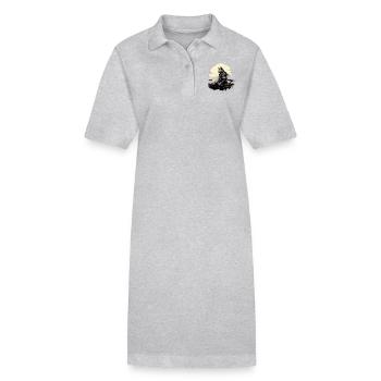 Ronin-Katze - Stanley/Stella Frauen Bio-Polokleid PAIGER - Grau meliert - Vorne