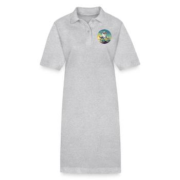 Küstendeern Moewe mit Schriftzug - Stanley/Stella Frauen Bio-Polokleid PAIGER - Grau meliert - Vorne