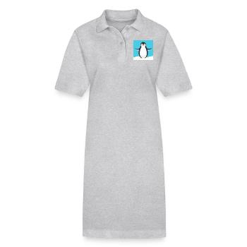 Cartoon-Pinguin - Stanley/Stella Frauen Bio-Polokleid PAIGER - Grau meliert - Vorne