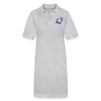 Éclaboussure de couleur : Rose - Robe polo bio PAIGER Stanley/Stella Femme - gris chiné - Devant