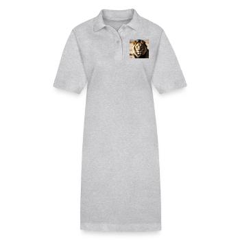 majestätischer Löwe, König der Tiere - Stanley/Stella Frauen Bio-Polokleid PAIGER - Grau meliert - Vorne