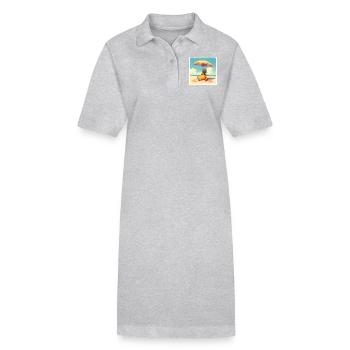 Lustiges Ananas-Sonnenbaden am Strand unter einem Sonnenschirm - Stanley/Stella Frauen Bio-Polokleid PAIGER - Grau meliert - Vorne