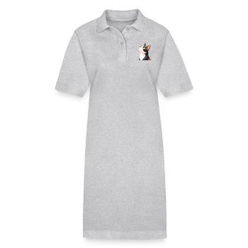 Katze schaut nach oben - Stanley/Stella Frauen Bio-Polokleid PAIGER - Grau meliert - Vorne