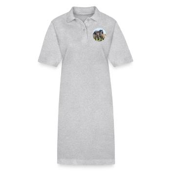 Chevaux doux cheval amour cheval amitié - Robe polo bio PAIGER Stanley/Stella Femme - gris chiné - Devant