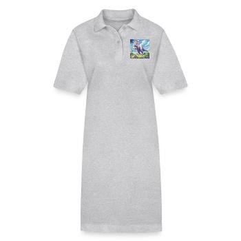 dinosaure - Robe polo bio PAIGER Stanley/Stella Femme - gris chiné - Devant