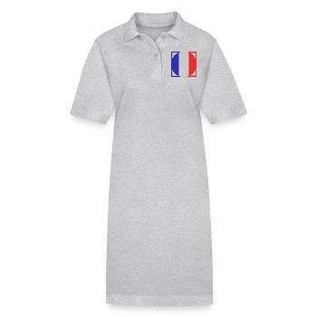 Drapeau français blason bleu blanc rouge - Robe polo bio PAIGER Stanley/Stella Femme - gris chiné - Devant