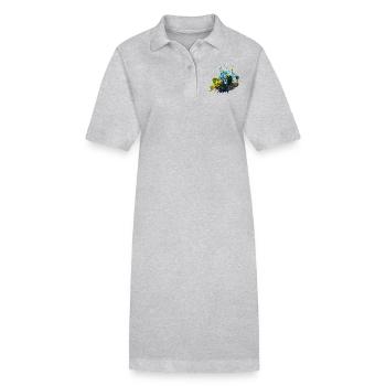 Poissons exotiques aux couleurs vives - Robe polo bio PAIGER Stanley/Stella Femme - gris chiné - Devant