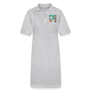 Piscine Vacances d’été Palmiers - Robe polo bio PAIGER Stanley/Stella Femme - gris chiné - Devant