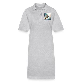 Kolibri farbig - Stanley/Stella Frauen Bio-Polokleid PAIGER - Grau meliert - Vorne