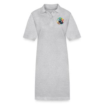 Ratte runder Batch - Stanley/Stella Frauen Bio-Polokleid PAIGER - Grau meliert - Vorne