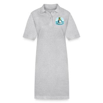 Witziger Pinguin mit Ananas auf Eisscholle - Stanley/Stella Frauen Bio-Polokleid PAIGER - Grau meliert - Vorne
