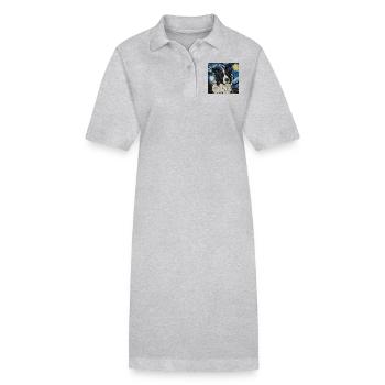 Border Collie - Robe polo bio PAIGER Stanley/Stella Femme - gris chiné - Devant