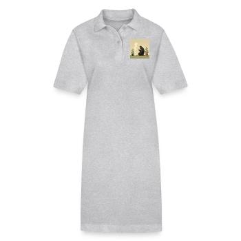 Monkey Smoking - Stanley/Stella Frauen Bio-Polokleid PAIGER - Grau meliert - Vorne