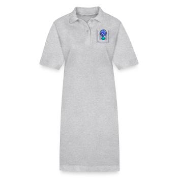 geometrisches Design - Stanley/Stella Frauen Bio-Polokleid PAIGER - Grau meliert - Vorne