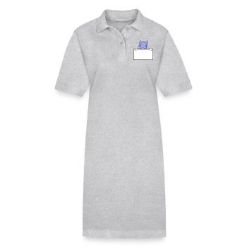 Jolie petite chatte jetant un coup d’œil caché derrière le mur - Robe polo bio PAIGER Stanley/Stella Femme - gris chiné - Devant