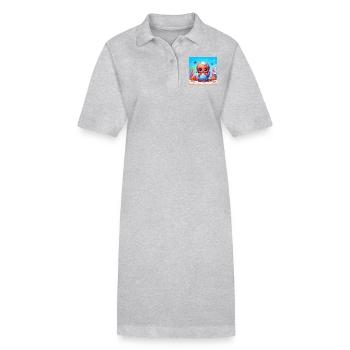 3 MARS 1733138974165 - Robe polo bio PAIGER Stanley/Stella Femme - gris chiné - Devant