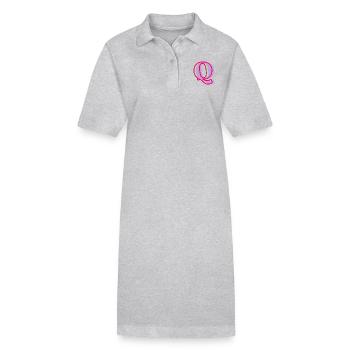 Multi-coloured letter q - Stanley/Stella PAIGER Organic Women’s Polo Dress - heather grey - Front