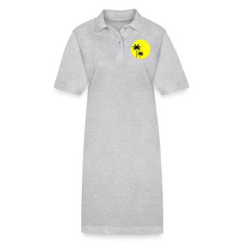 Palmiers coucher de soleil - Robe polo bio PAIGER Stanley/Stella Femme - gris chiné - Devant