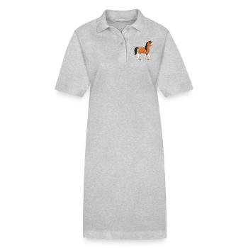 Falabella poney réel - Robe polo bio PAIGER Stanley/Stella Femme - gris chiné - Devant