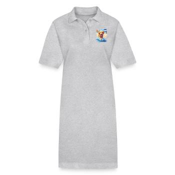 Hund am Strand - Stanley/Stella Frauen Bio-Polokleid PAIGER - Grau meliert - Vorne