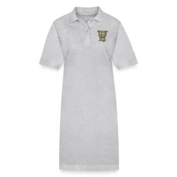 Zombie wuffy, zombie puppy, zombie dog - Stanley/Stella PAIGER Organic Women’s Polo Dress - heather grey - Front